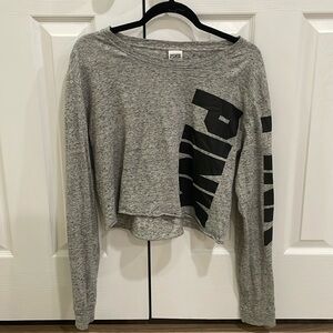 Size medium gray crop shirt from Victoria secret by PINK